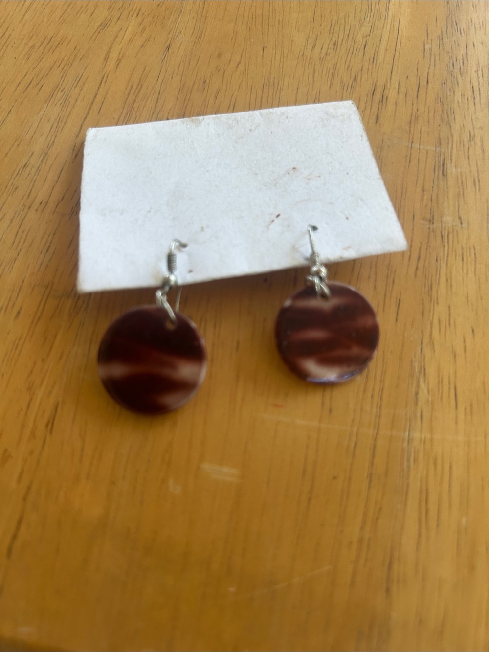 Brown Round Drop Earrings - Unbranded